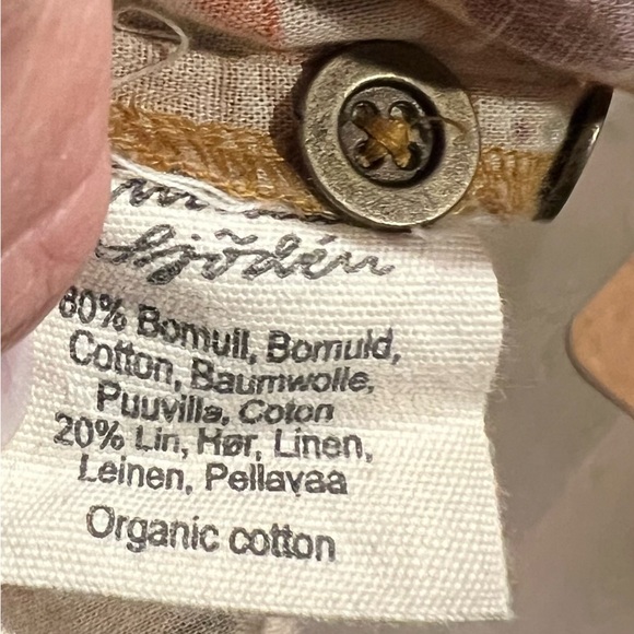 Gudrun Sjoden Organic Linen Cotton Sleeveless Patchwork Dress Mustard Yellow-L - Picture 9 of 9